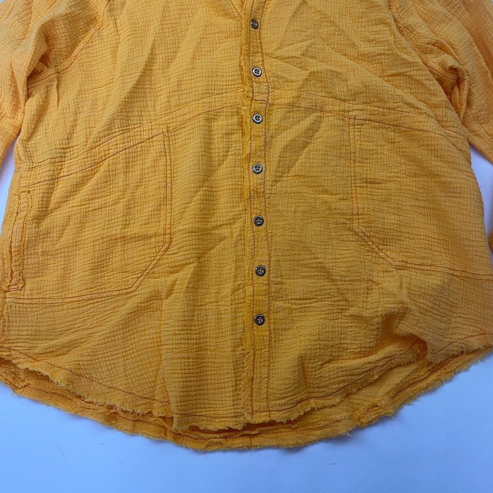 NWT Free People Summer Daydream Buttondown Shirt Raw Hi Low V-Neck We The Free S - Picture 5 of 12